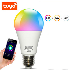 moderno remoto tuya google alexa voice control foco led rgb cw bombilla  inteligente smart wifi  bulb