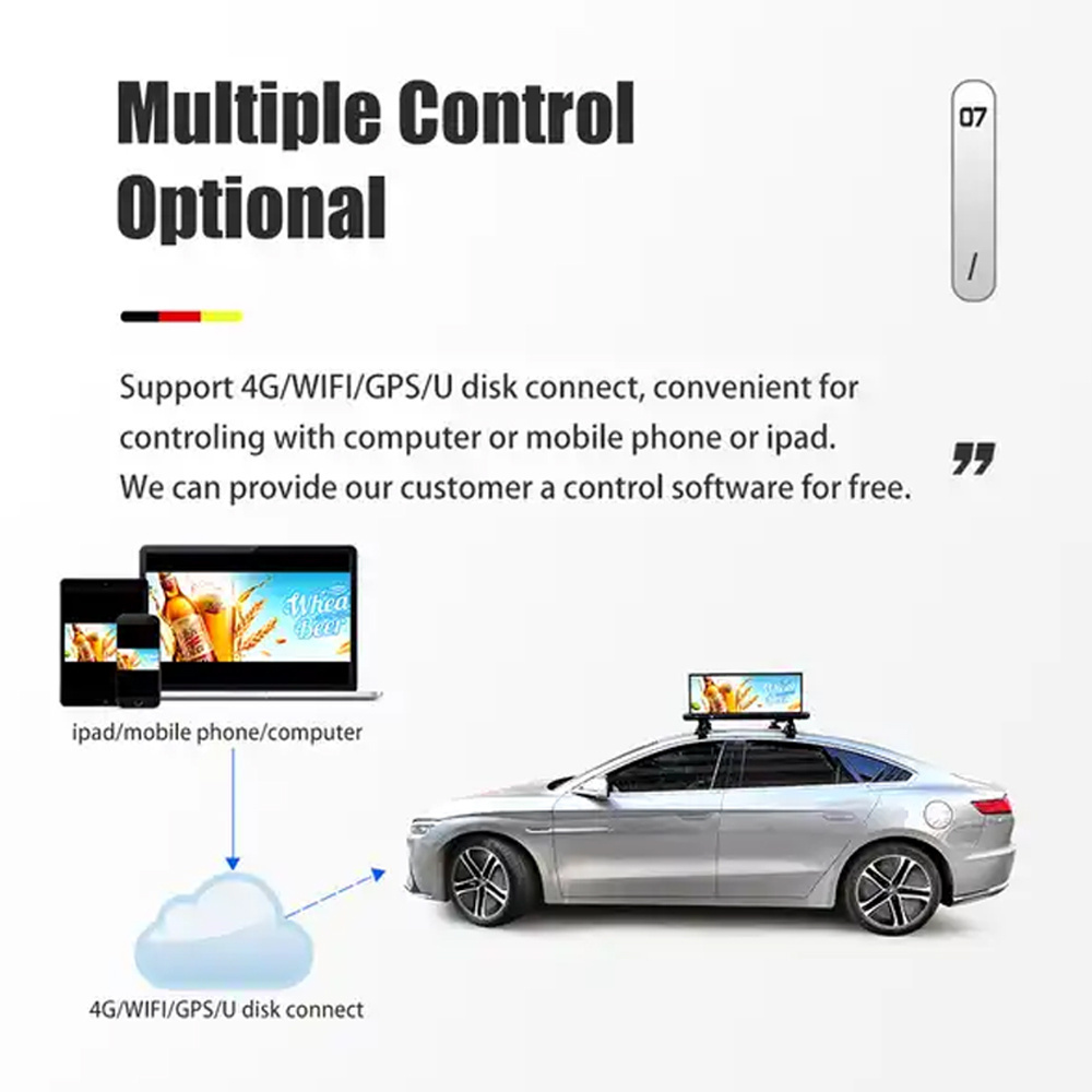 pantalla led para taxi Shenzhen 3g 4g Wifi Digital Programmable Message Advertising Car Tax Roof Sign Screen Car Top Advertising