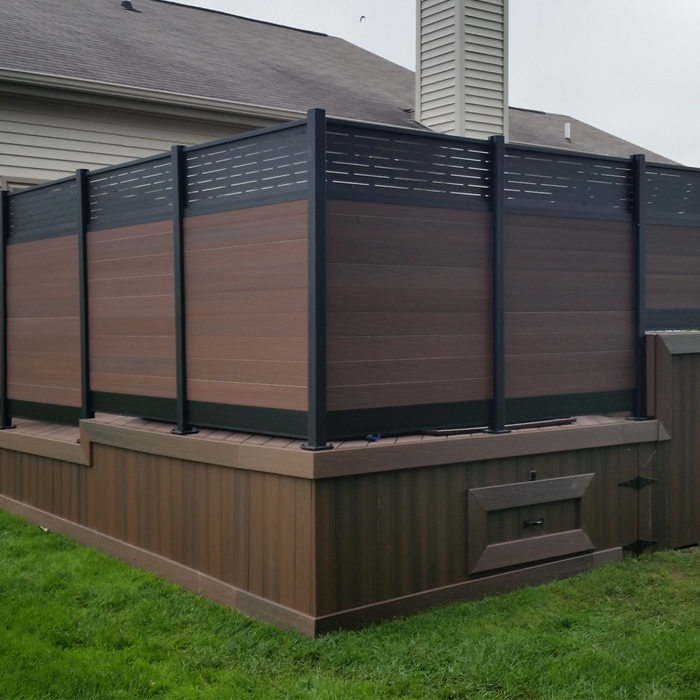 wholesale exterior fences aluminum frame WPC wood plastic composite wood panel