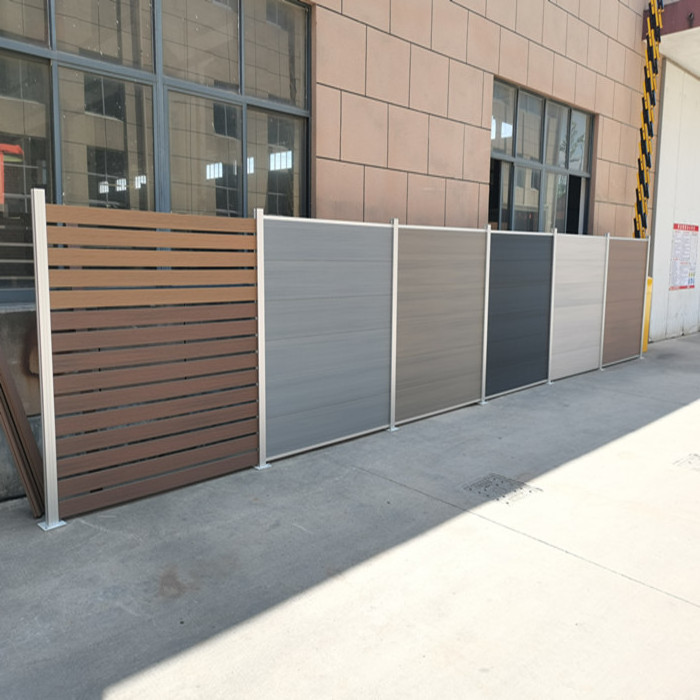 wholesale exterior fences aluminum frame WPC wood plastic composite wood panel