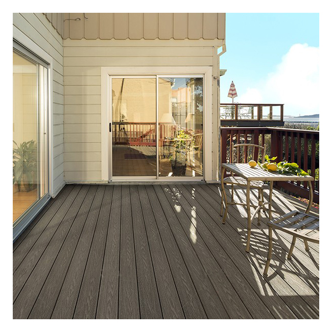 138*22mm Invisible co-extrusion wpc decking anti-slip easy install grooved wpc decking