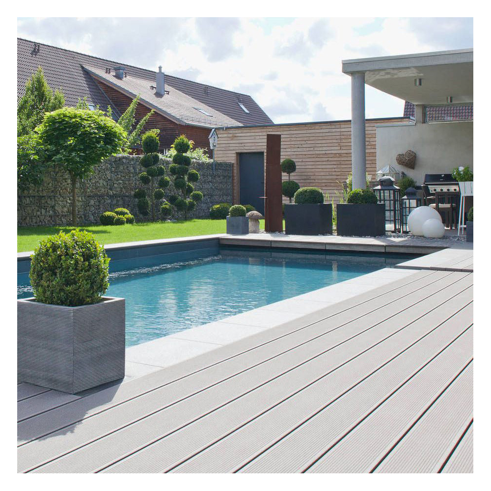 2022 gray wood floor water resistant outdoor wpc composite decking boards