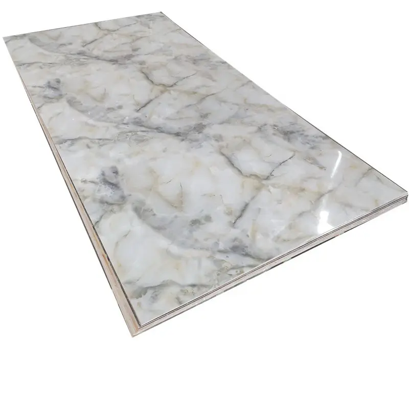 Modern Marble Wall Panel PVC Panel Marble Texture UV Coating High Definition Glossy Wall Ceiling Decoration