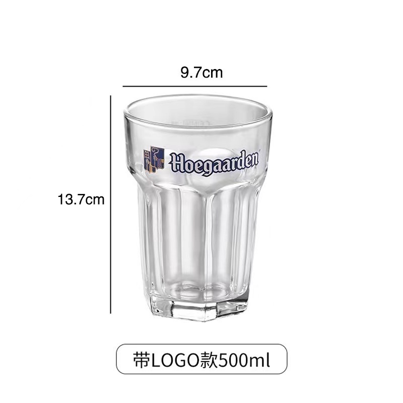 wholesale 17oz glass cup beer glasses custom octagonal Hoegaarden Pint Beer Glass belgian beer glass