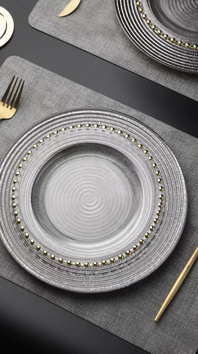 super march hot sale New round large capacity kitchen dinner plate for wedding