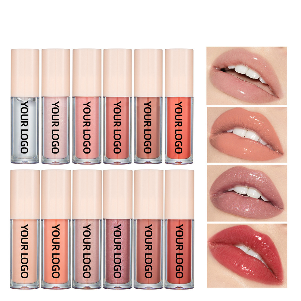 Custom Color Thick Clear Wholesale Vendor In Bulk Pigment Liquid Glossy Metallic Private Label Natural Lip Gloss