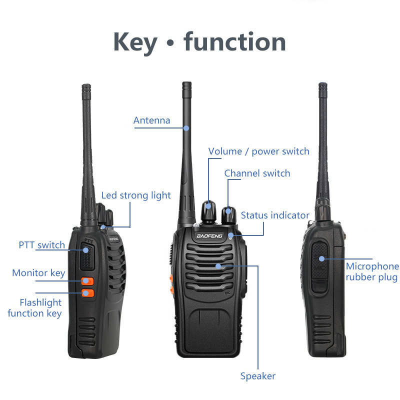 Cheapest Radio Walkie Talkie 888S UHF 3000 Mile Mini Walkie Talkie 400-480MHz For Outdoor Adventure Engineering Rescue