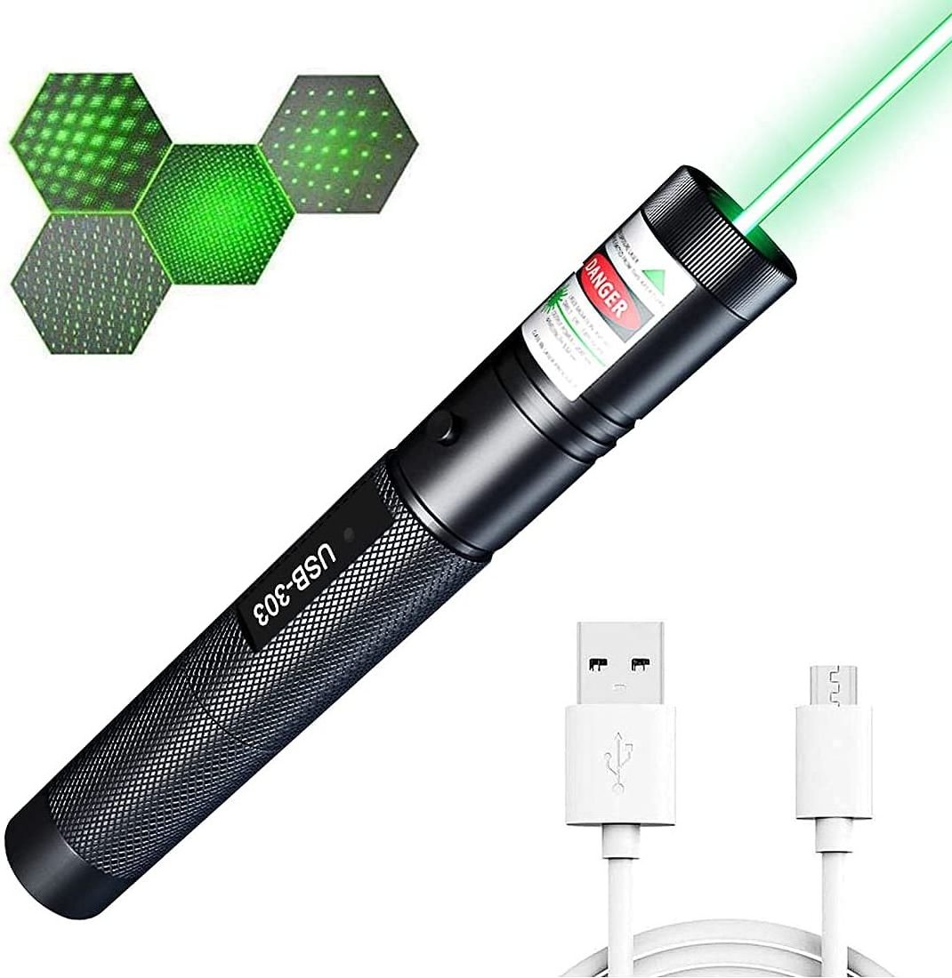 Green high Power Multifunctional LED laser pointer USB Charging Portable Laser Flashlight for Teaching Outdoor Astronomy Lovers