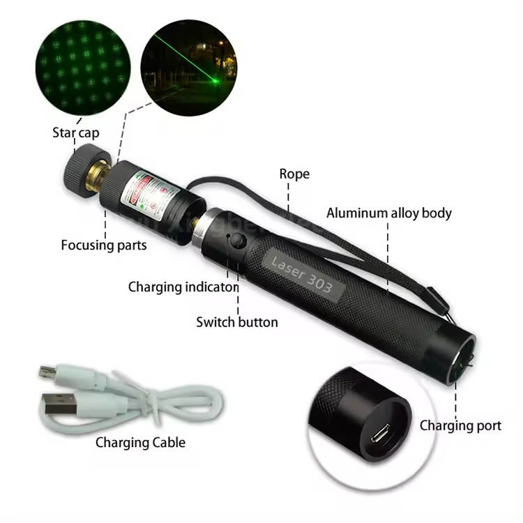 High Powerful 10000m 532nm Purple Laser sight laser pointer pen adjustable focus red laser with lazer head burning match