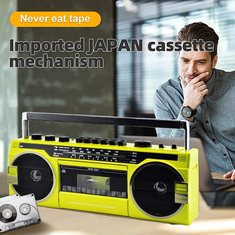 Portable Good Quality Retro Tape Radio PX-149 USB AM FM Cassette Recorder Double Recording Audio Adjustment Recorder Player