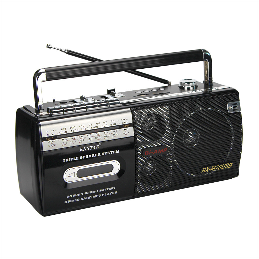 Cassette Radio Retro Boombox Player AC Powered Or Battery Operated Stereo AM/FM Radio With Speaker