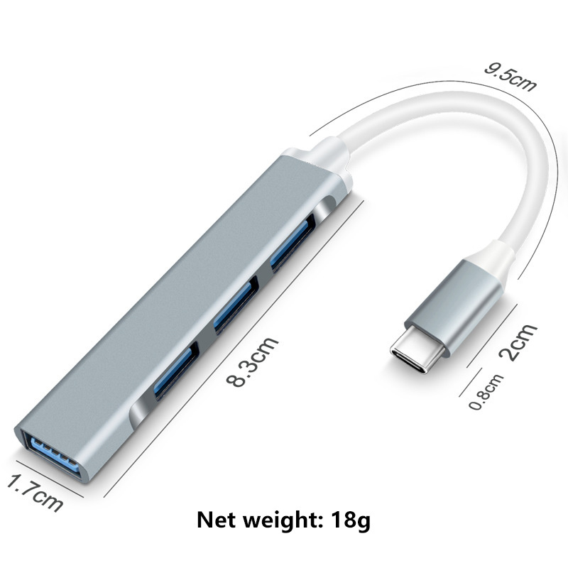 High Quality 4 in 1 Aluminum Desgin USB-C HUB 2.0 3.0 Multiport Adapter For  Laptop Mutil Function Adapter