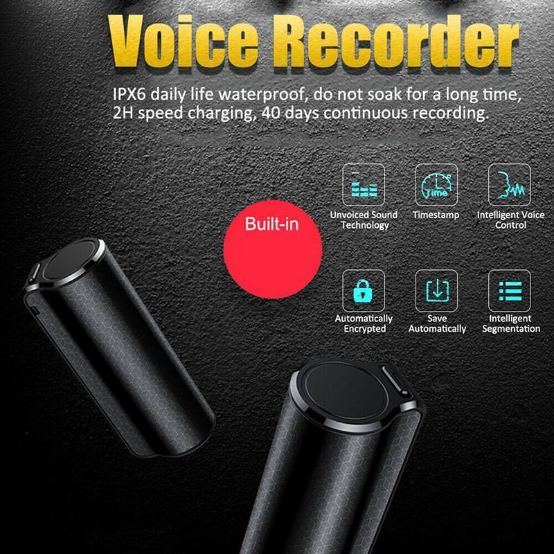 Digital Voice Recorder for 500Hours Continuous Recording, Portable 32GB Voice Activated Recorder with Playback MP3