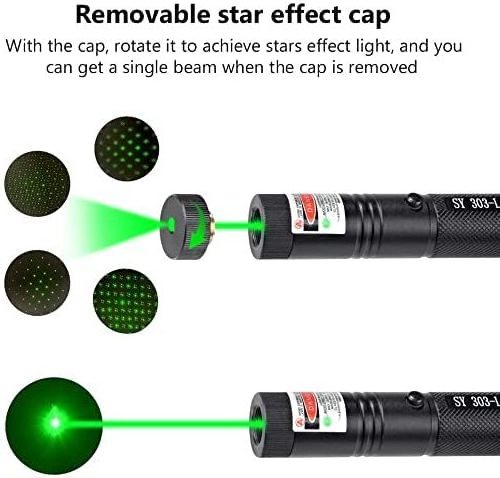 Long Range Tactical Green with Red Beam Laser Pointer, Adjustable Focus Light Pointer for Astronomy Outdoor Camping and Hiking