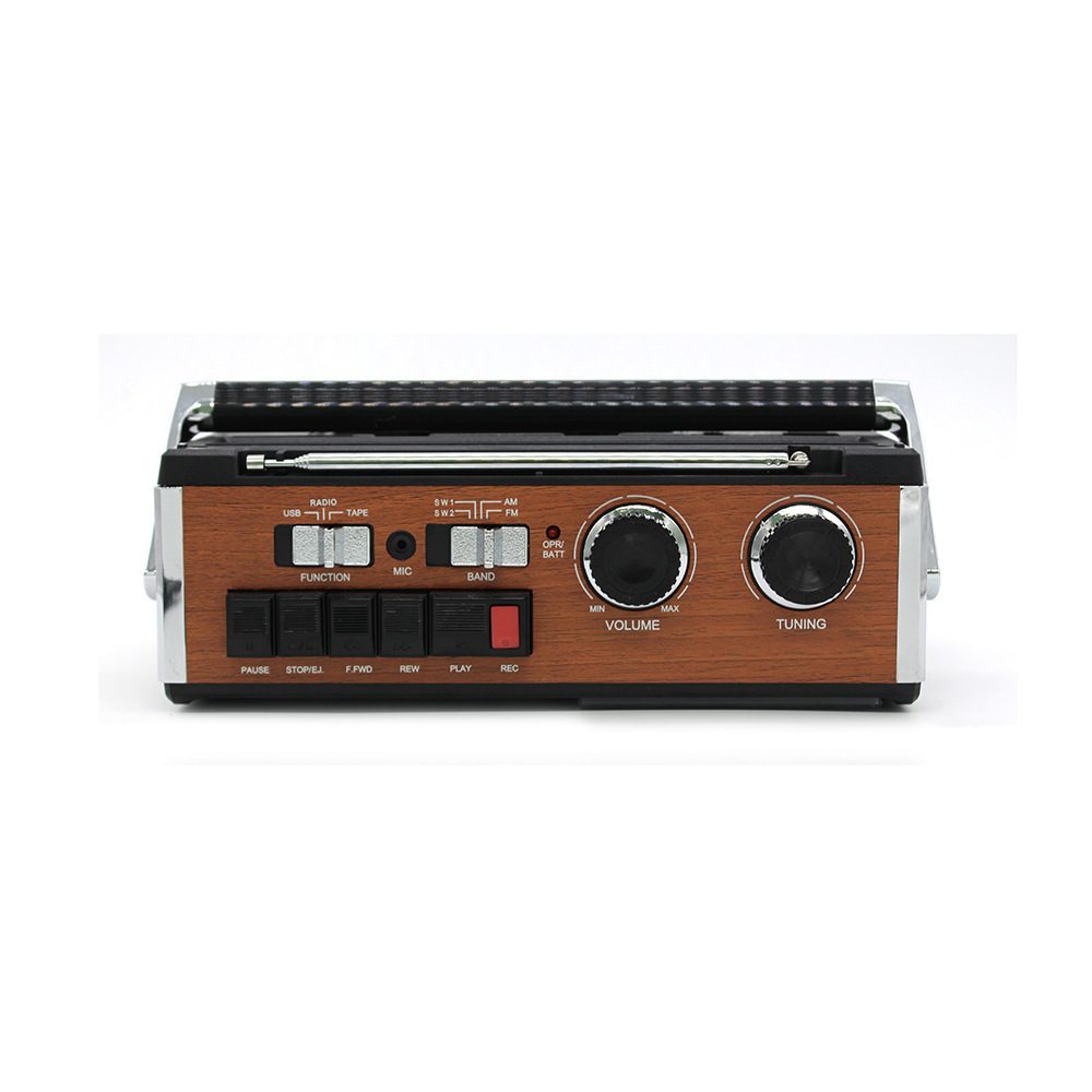 BT Retro Radio Cassette Player Recorder with AM/SW/FM Radio Analogue Tuning, USB MicroSD TF AUX Input