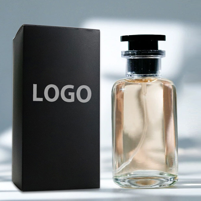 Luxury 50ml round shoulder perfume bottle cap transparent spray refillable glass bottle portable perfume bottle