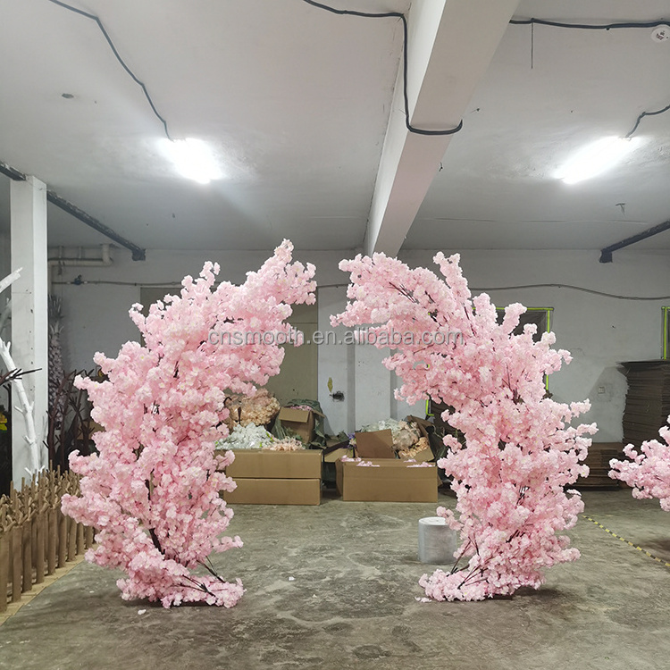 Wedding Entrance Cherry Flower Arch Artificial Cherry Blossom Trees For Walkway Decoration