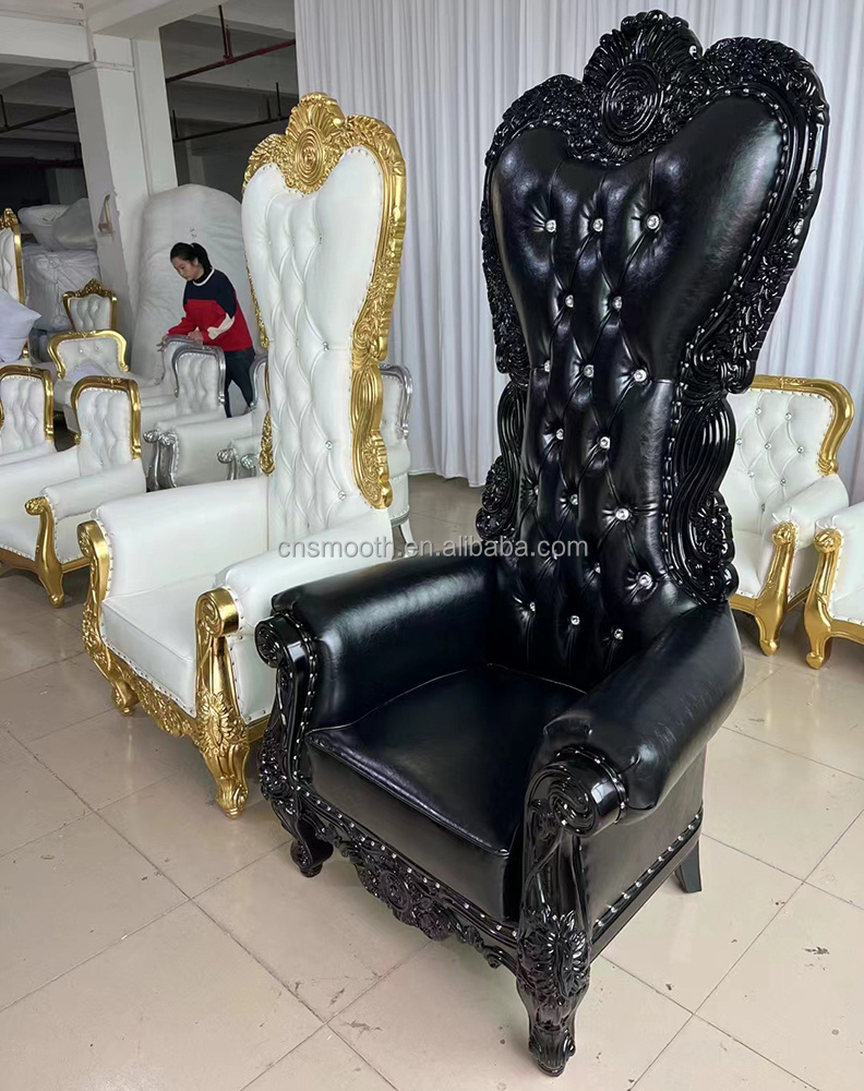 New Arrivals Luxury King Throne High Back Sofa Stainless Steel Chair Wedding For Bride And Groom Sofa Chair