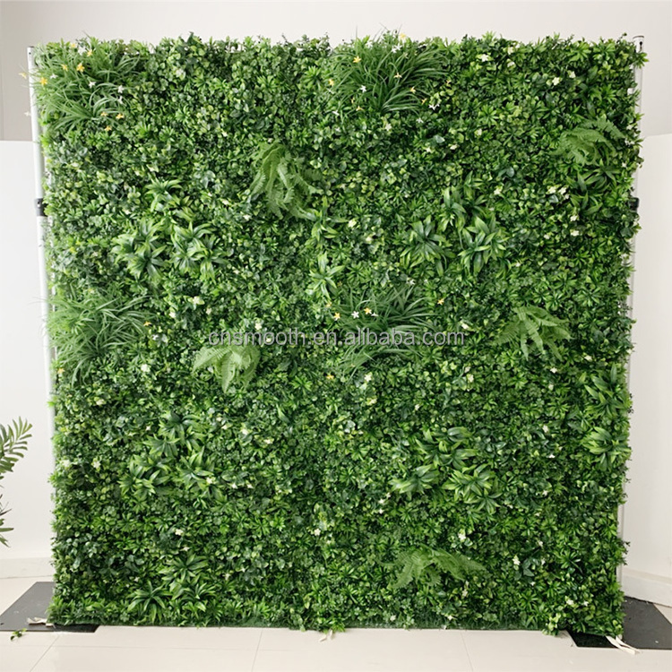 Perfect Vertical Artificial Plastic Green Plant Grass Wall for Wedding Decoration