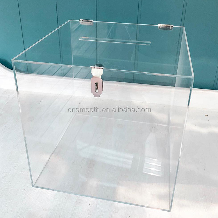 Personalised large wedding collection wishing well clear acrylic card box