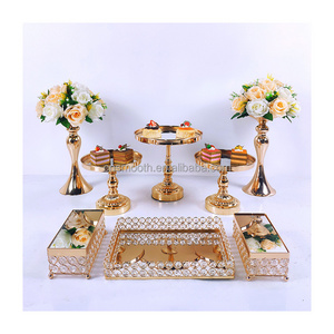 Wedding Mirror Cake Stand Set Crystal Cake Dessert Base Stands Set Swing Cake Stand for Wedding Birthday Party Decoration