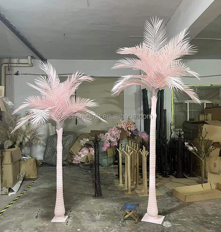 Wedding Backdrop Decoration Customized Large Tree Artificial Flower Pink Palm Tree Large Outdoor Tree for Sale