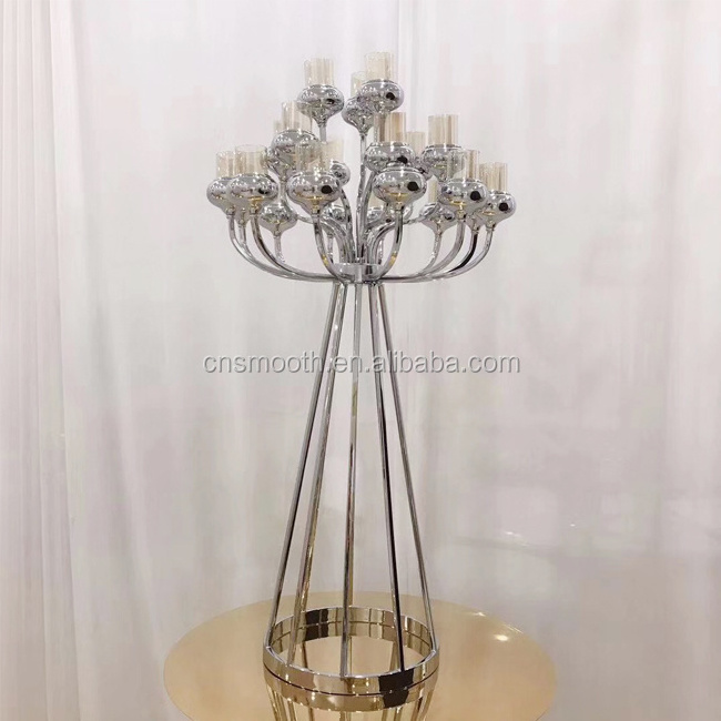 Wedding Gold Metal Candle Holders Candlestick Table Centerpieces Vase For Wedding