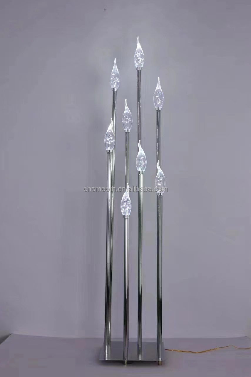 Tall Silver Wedding Candelabra Metal Candlestick Gold Candle Holder with Led Light Bulbs