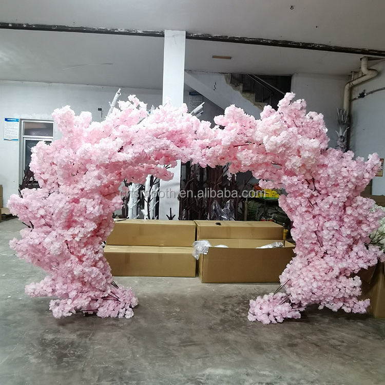 Wedding Entrance Cherry Flower Arch Artificial Cherry Blossom Trees For Walkway Decoration