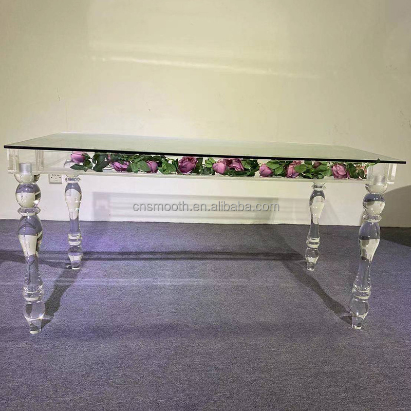 Wedding Modern Clear decorate acrylic table Acrylic Bridal table / acrylic Sweetheart table