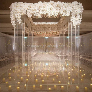 Ceremony Decorative Square Clear Acrylic Aisle Pillars Gazebo Wedding Chuppah