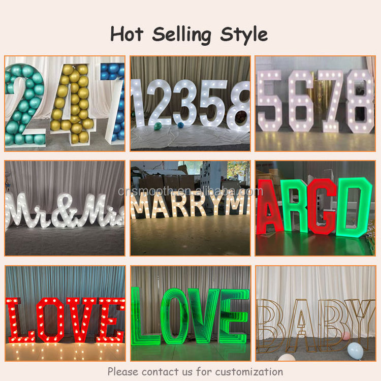 Best Seller Remote Control RGB Color Metal Led Light Up Marquee Number Letter 3D Geometric Marquee For Wedding Stage Decor