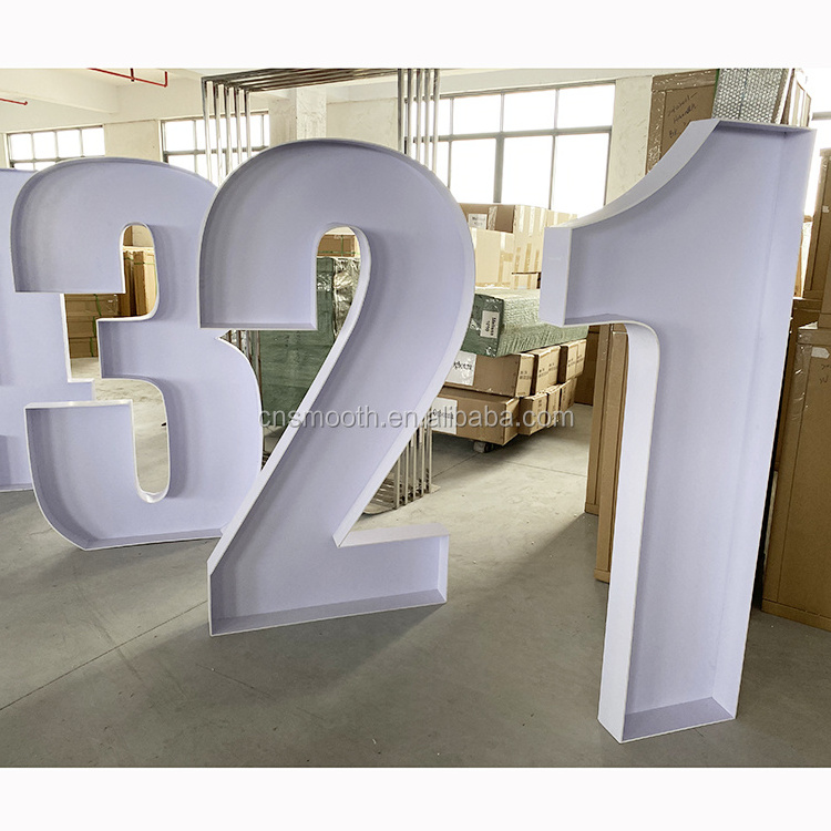 Smooth wholesale giant geometric 0-9 balloon fill in acrylic mosaic numbers for party events