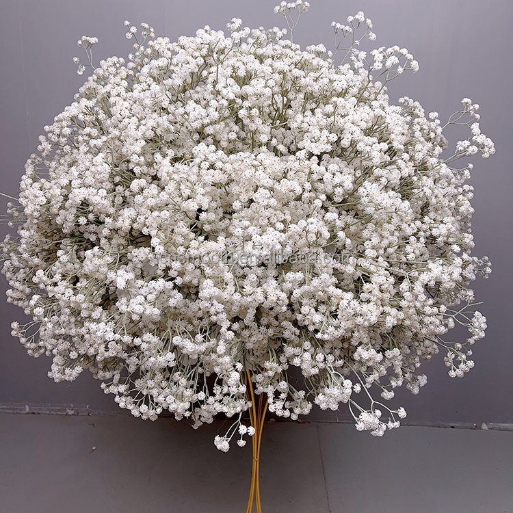 Wedding Centerpieces 80cm White Kissing Ball Silk Artificial Flower Ball Rose Babybreath Flower Ball