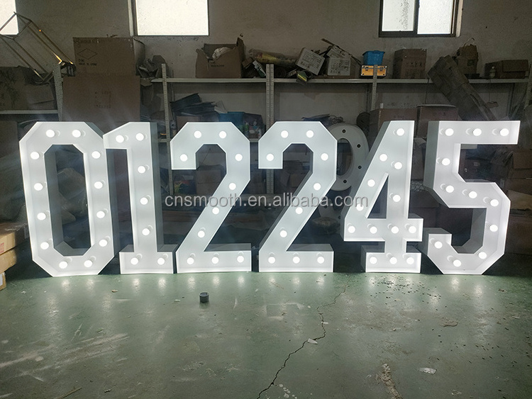 Smooth Customized Color Changing RGB Led Letter Lights Numbers Marquee Letters Wedding Sign Large Light Up Numbers