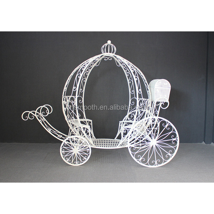 Mobile design white metal iron cinderella wedding pumpkin carriage