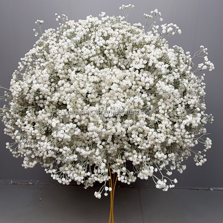 Wedding Centerpieces 80cm White Kissing Ball Silk Artificial Flower Ball Rose Babybreath Flower Ball