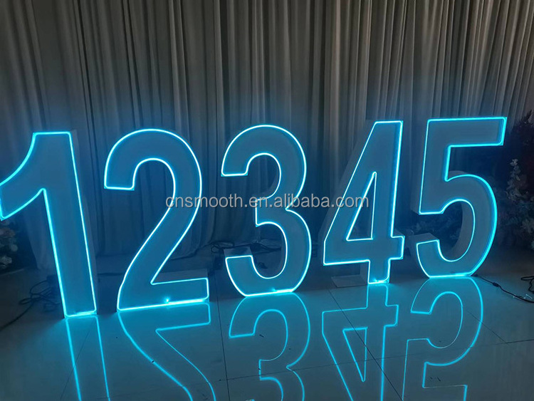 Smooth Customized Color Changing RGB Led Letter Lights Numbers Marquee Letters Wedding Sign Large Light Up Numbers