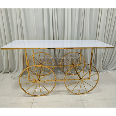 Wholesale wedding party supplies gold candy cart wedding event decoration sweet cart dessert cart display racks