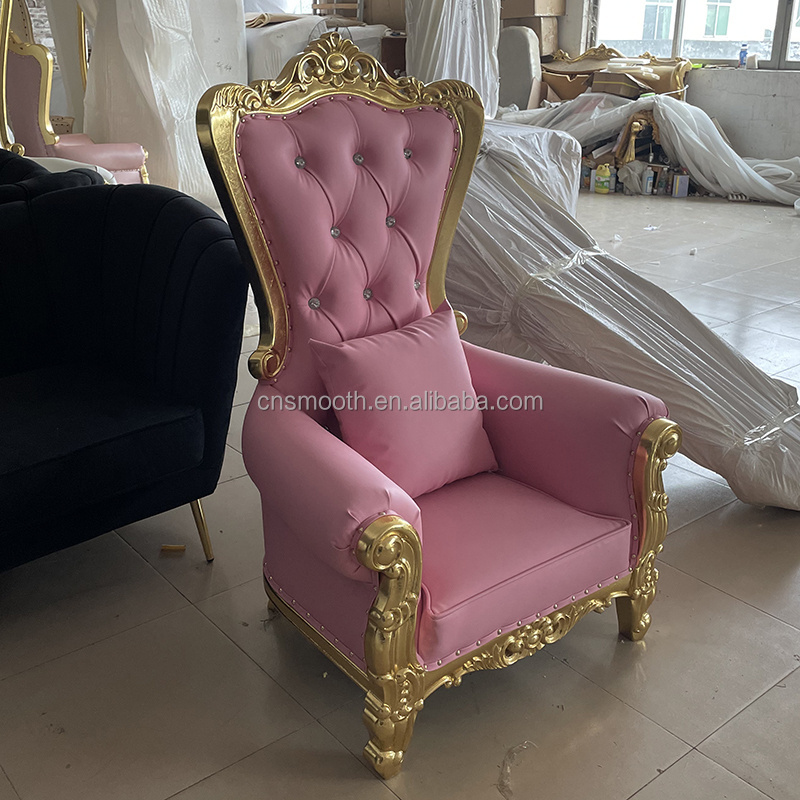 High Back Event Furniture Pink Royal Throne Chair For Kids Party