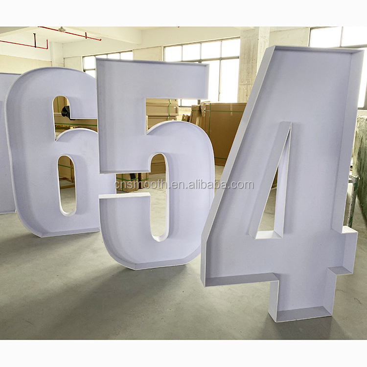 Smooth wholesale giant geometric 0-9 balloon fill in acrylic mosaic numbers for party events