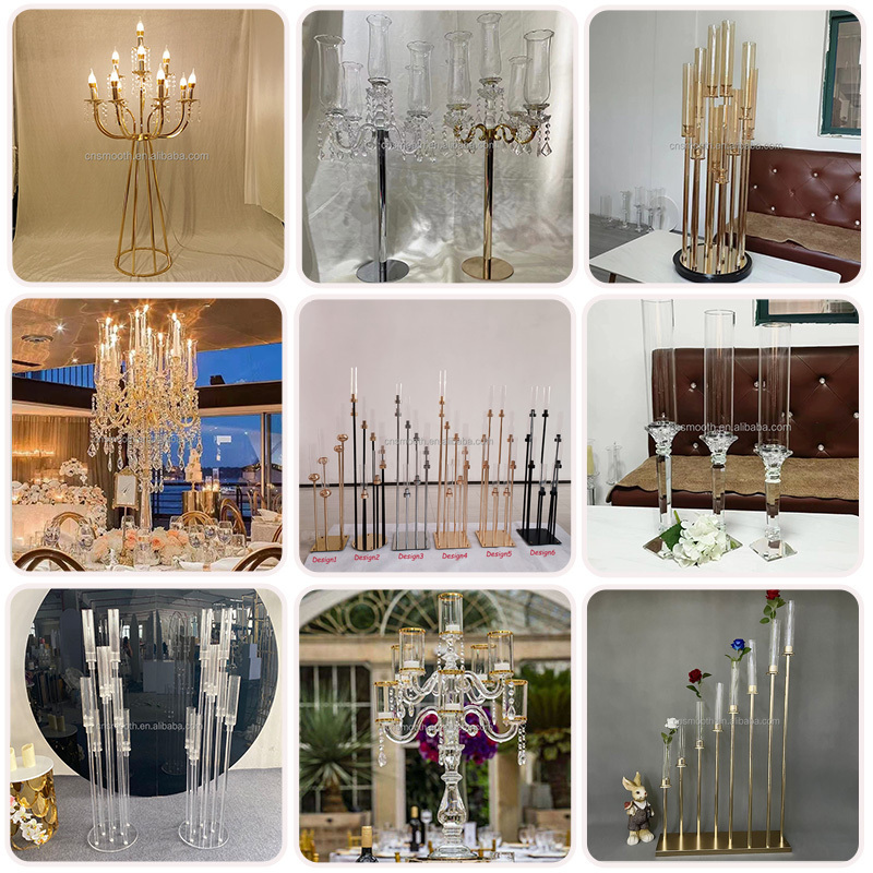 High Quality Popular Wedding Decoration Gold Candelabras Candle Holder Centerpiece For Wedding Event Decor