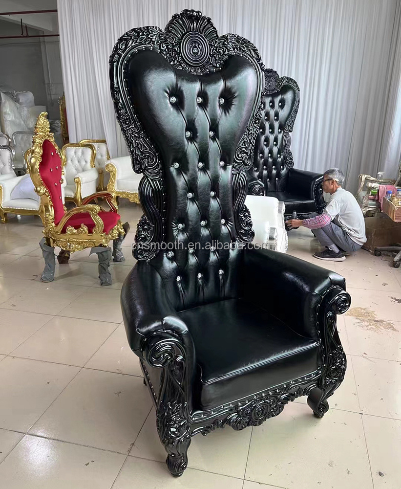 New Arrivals Luxury King Throne High Back Sofa Stainless Steel Chair Wedding For Bride And Groom Sofa Chair