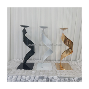 Wholesale Tall S Shape Black Gold Metal Flower Stand Wedding Centerpieces for Party Event