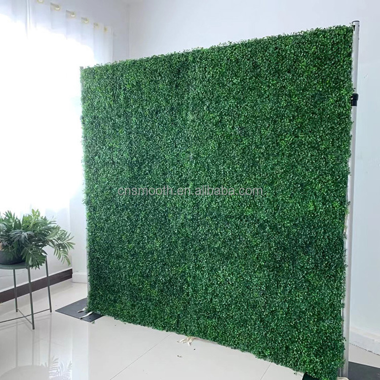 Wedding Decor Fabric Roll Up Base 3D Artificial Green Grass Wall Backdrop