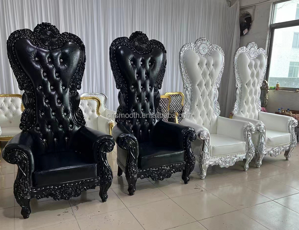 New Arrivals Luxury King Throne High Back Sofa Stainless Steel Chair Wedding For Bride And Groom Sofa Chair