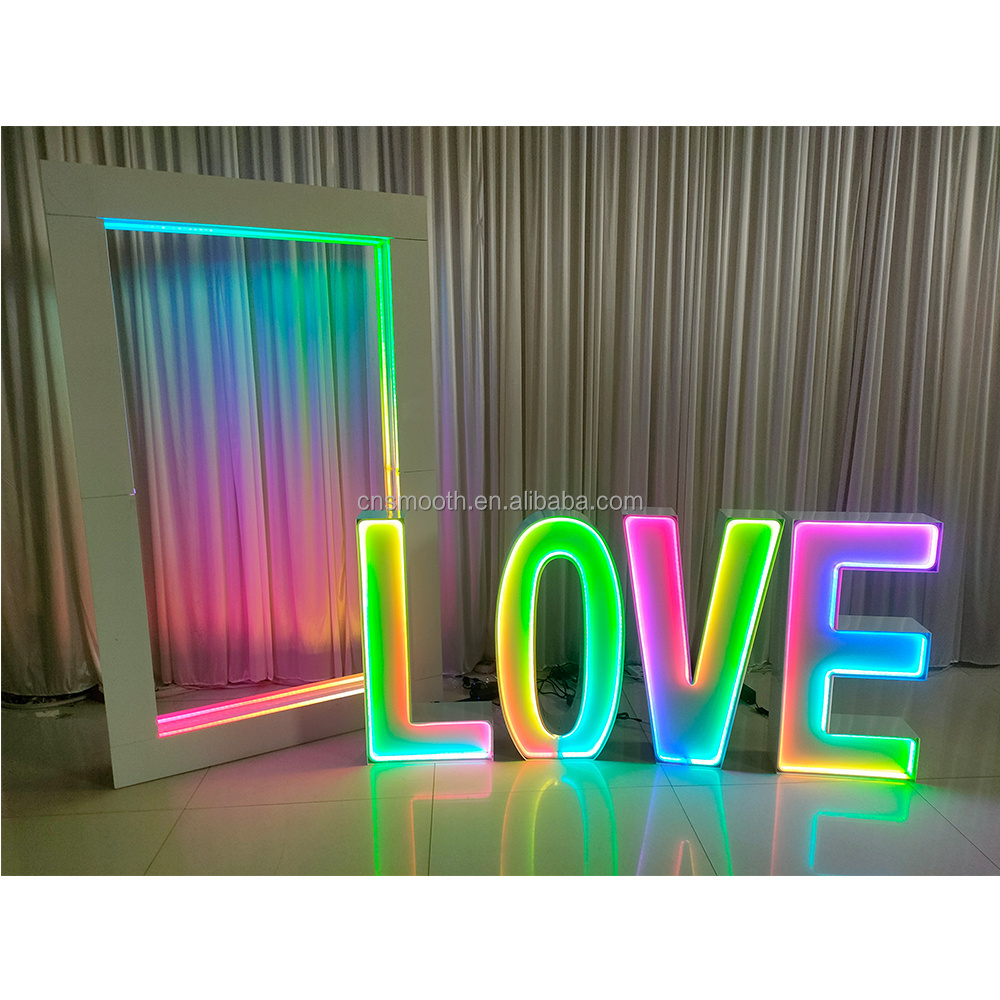 Wholesale 3ft 4ft Tall Electronic Sign Marquee Numbers Light Up RGB Letters For Wedding Supplies