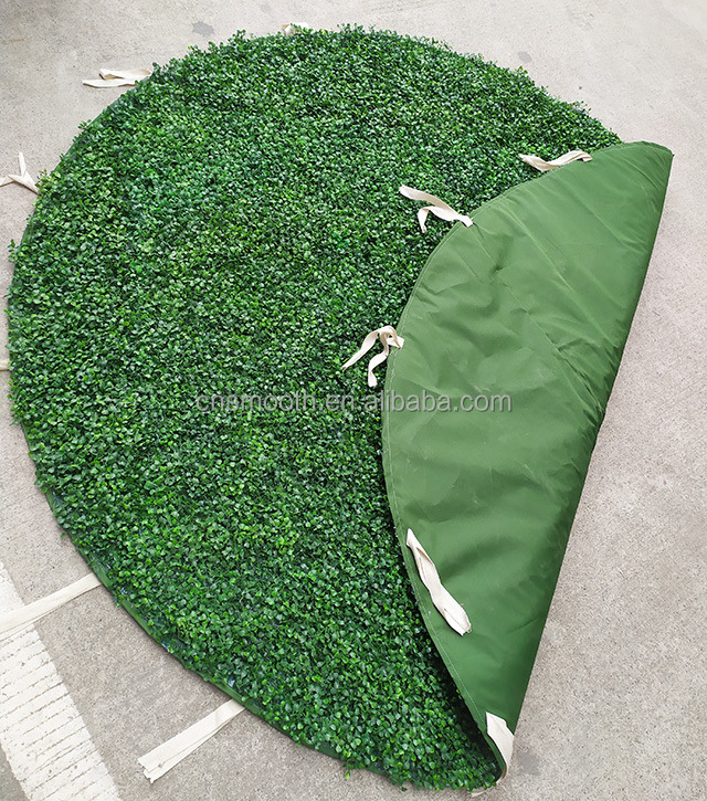 Safari events decor 2m round green artificial grass wall for wedding backdrop