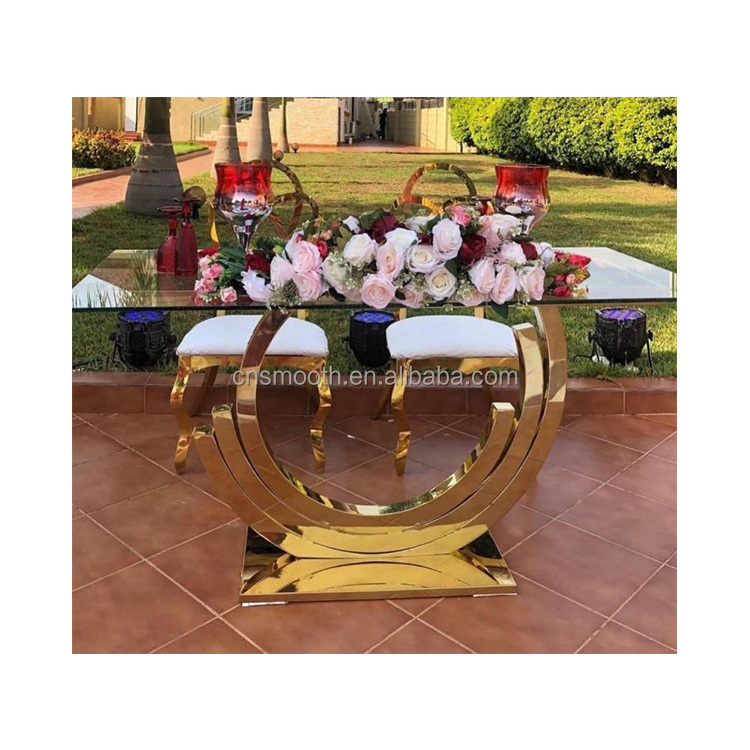 New Stainless Steel Glass Kids Snake Wedding Table Serpentine Children Kid Table