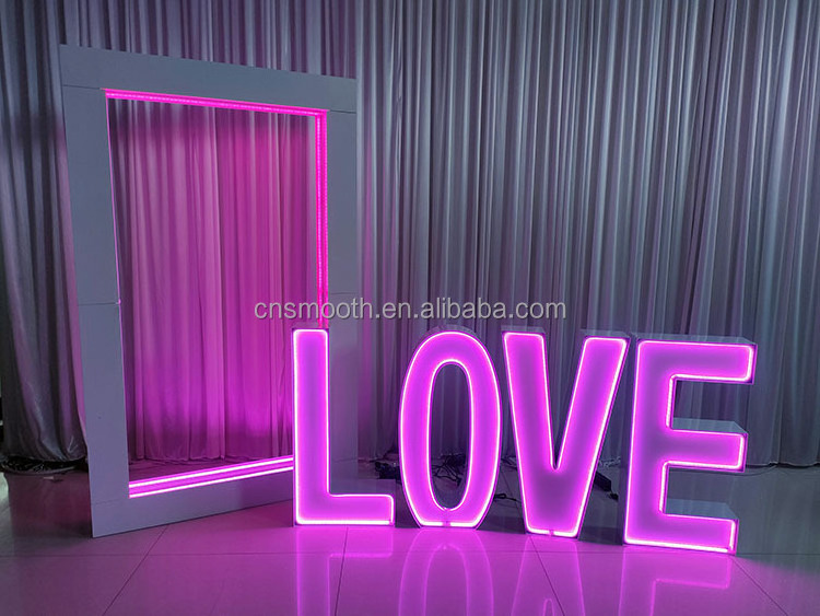 Wholesale 3ft 4ft Tall Electronic Sign Marquee Numbers Light Up RGB Letters For Wedding Supplies